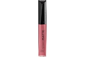 Rimmel London Stay Matte Liquid Lip Color with Full Coverage Kiss-Proof Waterproof Matte Lipstick Formula that Lasts 12 Hours - 200 Pink Blink, .21oz