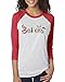 Christmas Shirt Believe Santa Claus Reindeer Womens 3/4 Raglan Sleeve T-Shirt Top