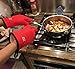 SBDW Heat Resistant BBQ Cooking Gloves & Oven Mitts. Insulated Silicone With Protective Lining. Versatile & Waterproof For BBQ Grill, Oven, Fire Pit, Campfire & Smoking - 3 Colors (Red)