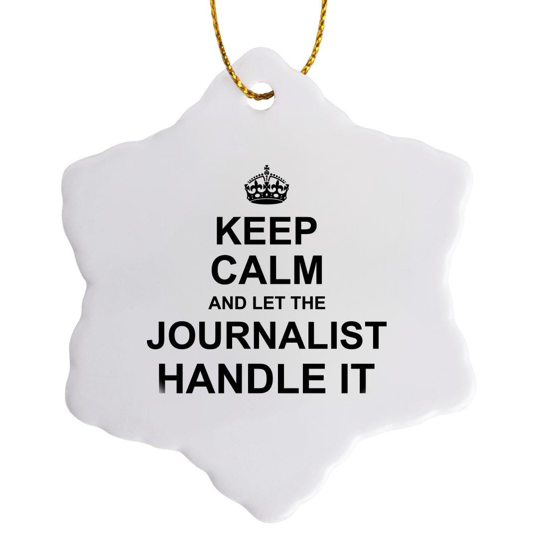 3dRose Keep Calm and Let the Journalist Handle It Snowflake Ornament, Multi-Colour, 3-Inch