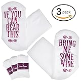 Tickle Socks (3 Pack) - If You Can Read This Bring Me A Glass Of Wine - Full Length Bamboo Crew Socks