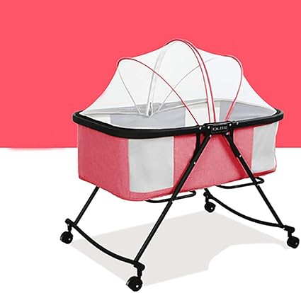 Berceau Pliant Avec Berceau A Roulettes Portable Lit De Bebe Multifonctions Lit Berceau Nouveau Ne Berceau Rose Amazon Fr Bebes Puericulture