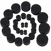 Cisyozi 8G-25mm Silicone Ear Gauges Plugs Stretching Kit Double Flared Flesh Soft Tunnels Saddle Expander Set for Women Men