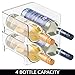 mDesign Stackable Plastic 2 Bottle Refrigerator Wine Rack - Kitchen Storage Organizer Holder for Storing Champagne, Wine, and Water Bottles - Stacking Wine Bottle Organizer for Fridge - 2 Pack - Clear