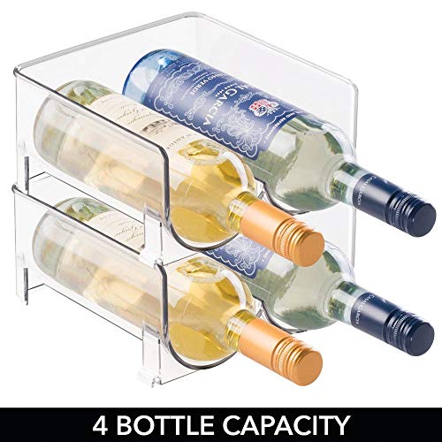 Mdesign Plastic Free Standing Wine Rack Storage Organizer For
