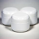 1 Oz White Double Wall Plastic Jar with Dome Lid (12 Per Bag) with Free Daybeauty Skincare Sample
