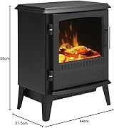 Dimplex BAR20 Bari Electric Stove 2kw Optiflame Effect Black view 5