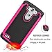 LG G3 Vigor, LG G3 mini Case, Rugged Defender Thin Slim Premium Hard PC Hybrid Soft Silicone Heavy Duty Rubber Bumper Armor Protective Case Cover Fit For LG G3 Vigor, G3 Mini LS885 D725 (Black/Rose)