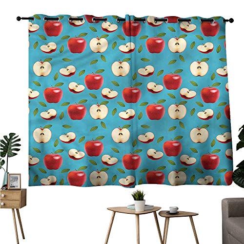 Gabriesl Print Darkening Curtains Grommet Curtain Door Panel Apple