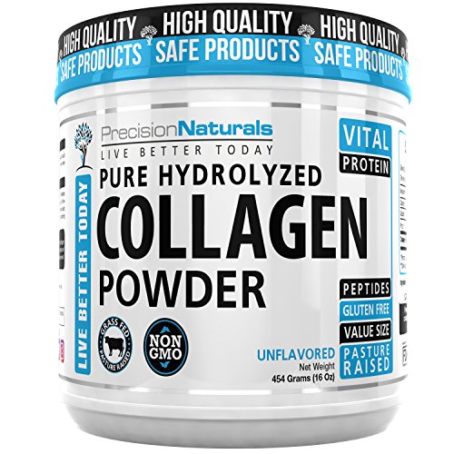 Collagen Protein Powder Peptides Bovine Premium Hydrolyzed Keto Supplement – Non GMO Grass Fed Pasture Raised Paleo Friendly Vital for Perfect Health Great For Skin Hair Easy to Mix Gluten Free 16oz