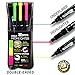 G.T. Luscombe Company, Inc. Zebrite Double Ended Bible Highlighter Set | No Bleed Pigmented Ink | No Fading or Smearing | Double Ended for Highlighting & Underlining | Green, Yellow, Pink (Set of 3)