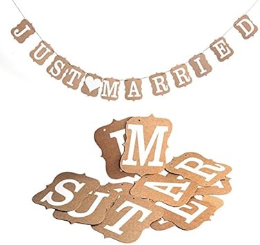 Ishine Kraft Paper Triangle Flags Bunting 5 Feet Vintage Style Pennant Banner Romantic Love Heart Printed For Wedding Baby Shower Event Party Supplies Just Married Amazon Co Uk Toys Games