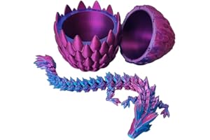 Œuf de dragon en cristal imprimé en 3D avec dragon à l'intérieur, jouet dragon articulé 3D (violet)