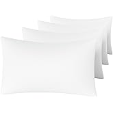 MINIPANDA White King Size Pillow Cases Set of 4 - Super Soft, Smooth and Breathable Pillow Cases King - Envelope Design - Machine Washable Lightweight (20X40 Inches (4 Piece))