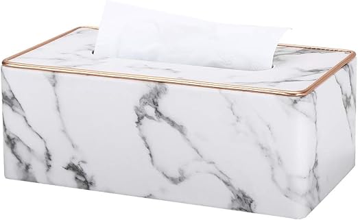 GORESE - Funda rectangular de piel para caja de pañuelos: Amazon.es: Hogar