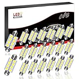 578 LED Bulb, LEDKINGDOMUS 20pcs 42mm 1.65" 8SMD 6000K Festoon LED Interior Map Dome Door Lights Bulbs 211-2 212-2 569 6451 (White)