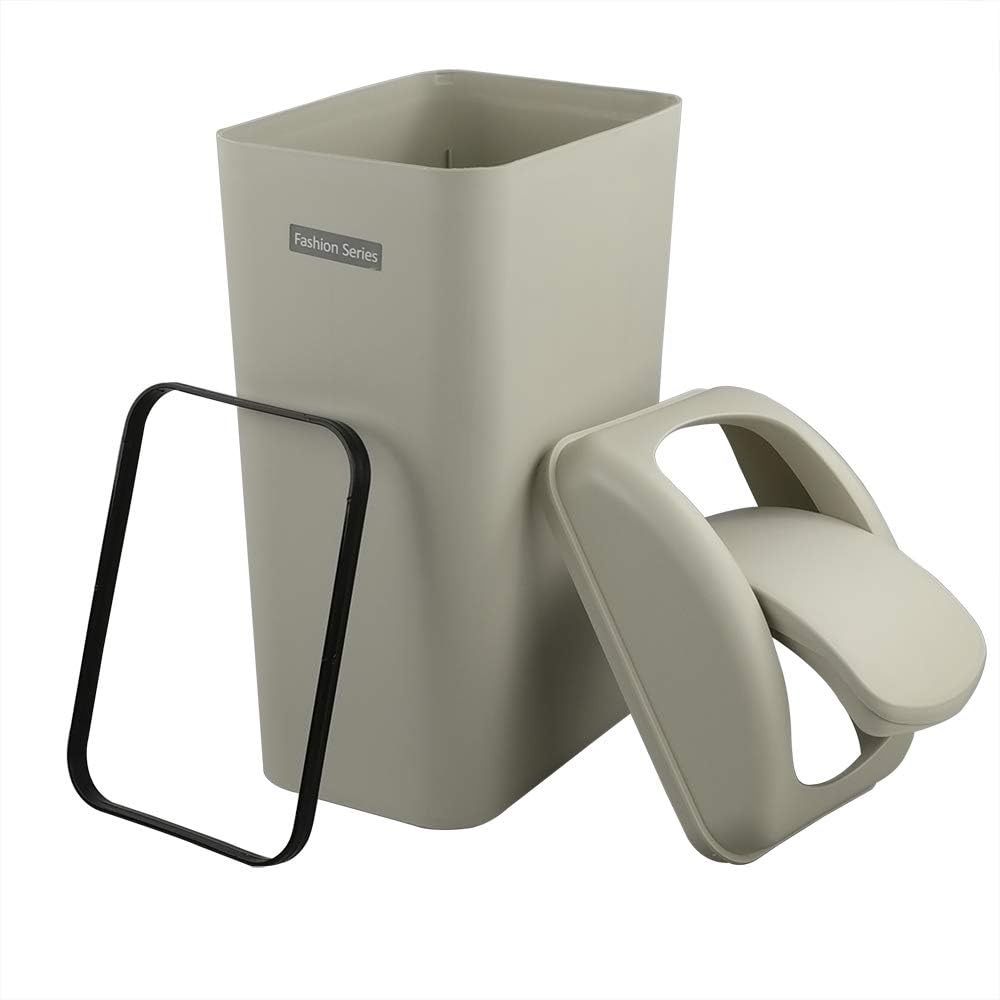 Ucake 1 Paquete de 10 Litros Cubo de Basura Basurero Papelera Con Tapa Basculante de Plástico para Cocina, Oficina, Dormitorio