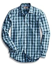 Goodthreads Men's Slim-Fit Long-Sleeve Large Check Shirt, Blue/Green, Medium