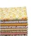 KINGSO 8PCS Cotton Fabric Bundles Quilting Sewing Patchwork Cloths DIY Craft 19.7x19.7inch Yellow Series