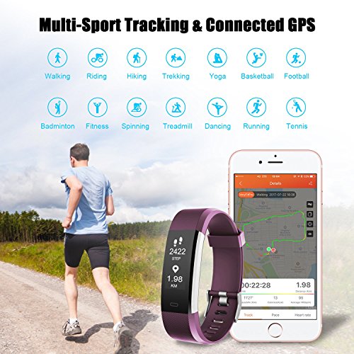 Letsfit Fitness Tracker HR, Activity Tracker Watch with Heart Rate Monitor, IP67 Water Resistant Smart Bracelet with Calorie Counter Pedometer Watch for Android and iOS