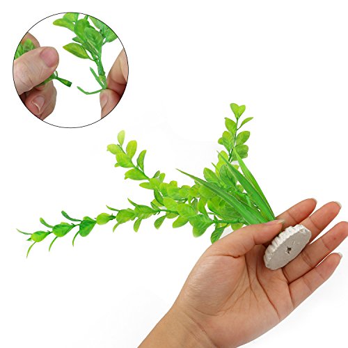 Fish Tank Decoration 6Pcs/Bag,12inch High The Bloom Times Green Artificial Aquatic Plant ,Used For Household And Office Aquarium Simulation Plastic Hydroponic Plants.
