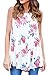 Dearlovers Women Summer Flowy Top Floral Loose Tunic Tank Tops Large Size White