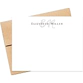 Monogram and Modern Personalized Stationery Note Cards with Envelopes