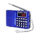 LCJ Portable FM AM Shortwave Multiband Radio Receiver with Micro TF Card and USB Driver MP3 Player USB Charging Cable 1000MAH Rechargeable Li-ion Battery (L-258-Blue)