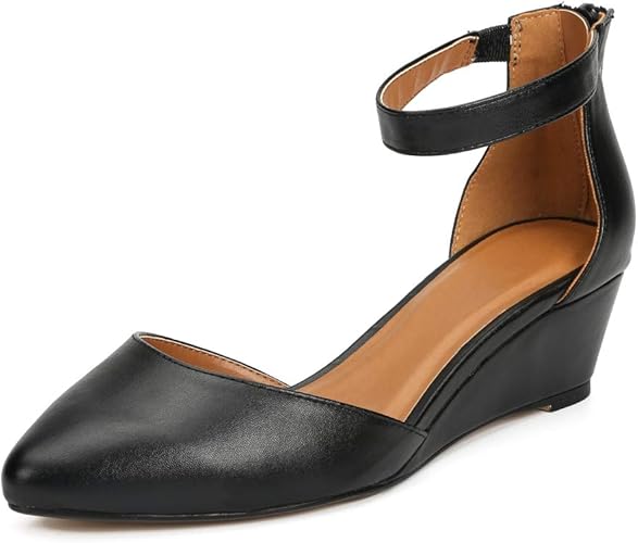 wedge court shoes with ankle strap