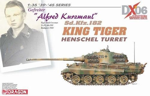 New Unique & Highly Collectible DRAGON ARMOR 1/72 DX06 EXPO German King Tiger Henschel TANK SdKfz182 60223 Kurzmaul Hobby Model Building Kit WW II