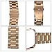 Fitbit Blaze Band, VIGOSS Women Men Smart Watch Wristband with Metal Frame and Link-Removal Tools Stainless Steel Replacement Strap for Fitbit Blaze Tracker Smartwatch (Metal Rose Gold+Frame)