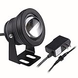 Lemonbest® 10w Warm White LED Underwater Light Spotlight Flood Lamp for Fountain Pond Garden Pool Landscape Outdoor Ac 85-265v Us Plug Black Housing