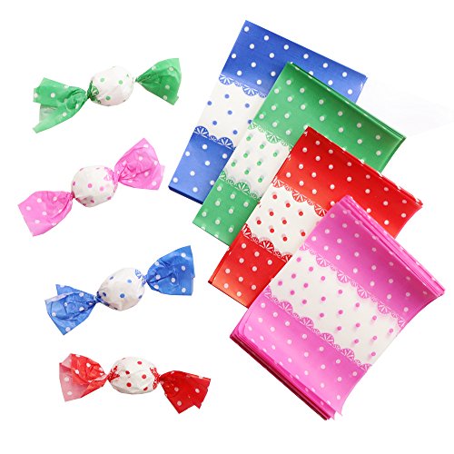 PRALB 400PCS Four Color Lovely Printed Wax Paper For Baking Nougat Candy Wrapping Paper, Chocolate Candy Wrappers, Greaseproof Wax Paper Homemade Candy Wrapper Paper. - Thumbnail 3