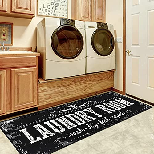 Capslpad Laundry Room Rug Runner 2'x6' Farmhouse Laundry Mat Non Slip Washroom Runner Rug