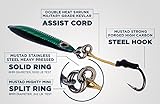 Flat Side Vertical Irons Jigs w/ MUSTAD HOOKS & RINGS | Military Grade Kevlar Assist Cords | 6 Colors & 4 Weights | Angler Preffered Lures | Advanced Strength Engineering