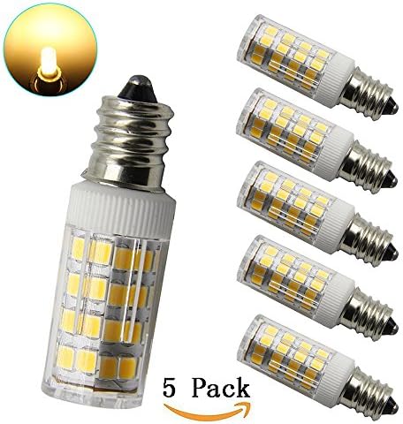 4W LED Corn Bulbs, Candelabra LED Light Bulbs,120v Warm White 3000K, 350LM, E12 Base, 40W Incandescent Equivalent,dimmable, Pack of 5