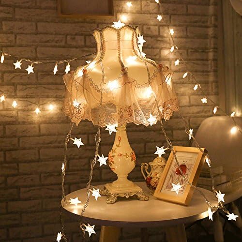 40 LED Star Mini String Lights For Patio Garden Holiday Gardens, Homes, Bedroom, Wedding, Ramadan, Mother's Day Party and Holiday Decor (Warm white light)