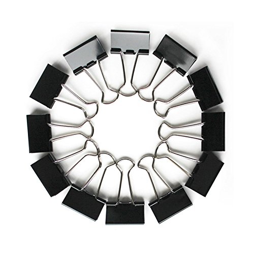 Vonpri 100Pcs Binder Clips Paper Clamp Black 1 inch (25 mm) Medium for Office Home Memo Notes File Organizer