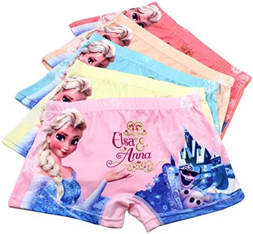 YUMILY 2-8 Years Old Girls Cotton Princess Character Boyshorts Safety Panties 5 Pack
