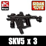Kriss Vector Submachine Gun 3 Pack in Black - Custom Minifigure Pieces