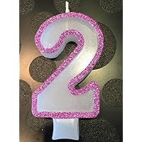 Wasiwax No 2 Birthday Candle - LILAC GLITTER
