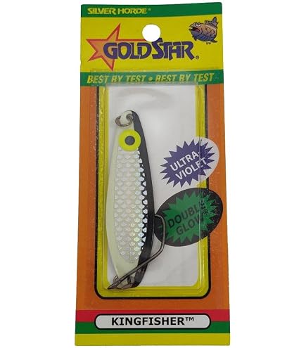 Silver Horde 4141111675#4 Kingfisher Lite Glow/Ultra-Violet Black Edge Cookies'n Cream : Fishing Spoons : Sports & Outdoors