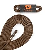 OrthoStep Waxed Very Thin Dress Round Light Brown 36 inch Shoelaces 2 Pair Pack