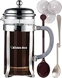 Kitchen Hero French Press Coffee Maker - Best for Hot or Cold Brew, Tea or Espresso. With Stainless Steel Plunger and Large 34 Oz (1 Liter) Heat Resistant Glass Carafe ()