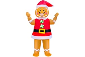 KOOY Gingerbread Costume Adult Men/Women, gingerbread inflatable costume, Blow Up Christmas Costume, Xmas Inflatable Costume Adult for Party Cosplay Funny Christmas Inflatable suits