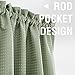 Lazzzy Waffle Textured Valances for Windows Kitchen Curtains Green Valance for Living Room Bedroom Basement Bathroom Half Short Drapes Rod Pocket 18 Inch Length Olive One Panel