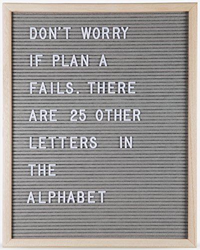 Felt Letter Board by Momentum Home | 16 Inch x 20 Inch Wood Frame with 300 Letter Board Letters | Gray Felt Letter Board