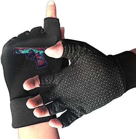 Xcjycd Gun Mens Fingerless Gloves Cycling Weightlifting Workout Crossfit Typing Arthritis Gloves For Women
