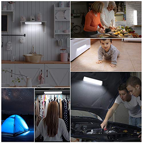 LED Closet Light, 24-LED Rechargeable Motion Sensor Closet Light Wireless Under Cabinet Light Stick on Night Light Bar for Closet Hallway Cabinet Stairway Wardrobe Kitchen 2 Sensor Modes (3 Pack)