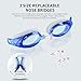 Swim Goggles, Amazer Clear Swimming Goggles Swim Mask with Clear Vision Anti Fog UV Protection No Leak Come Easy to Adjust with Free Protection Case for Adult Men Women Youth Junior (Blue)